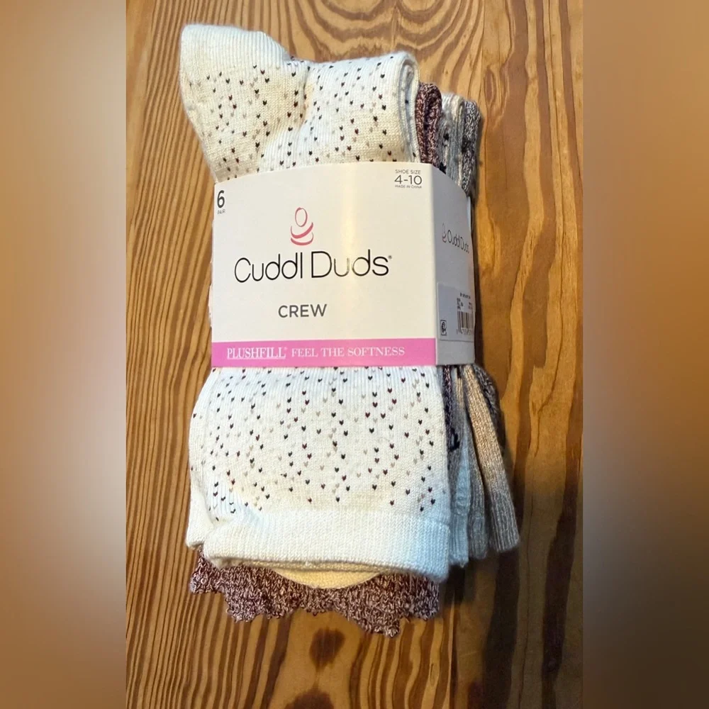 NWT Cuddl Duds 6-Pack Super Soft Cozy Crew Socks Fits Women’s Shoe sizes 4-10 - Picture 5 of 8